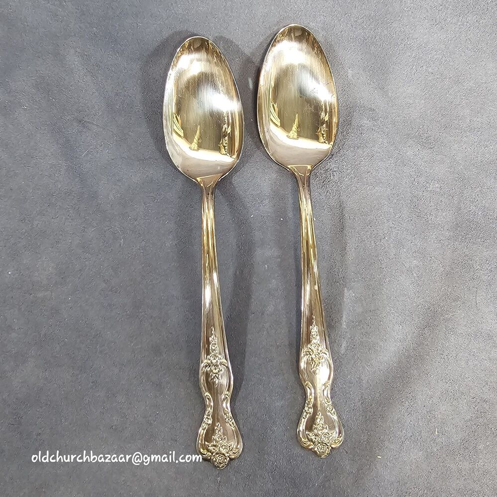 2pcs WM Rogers Extra Plate Magnolia Inspiration Lot Of 2 Serving Spoons
